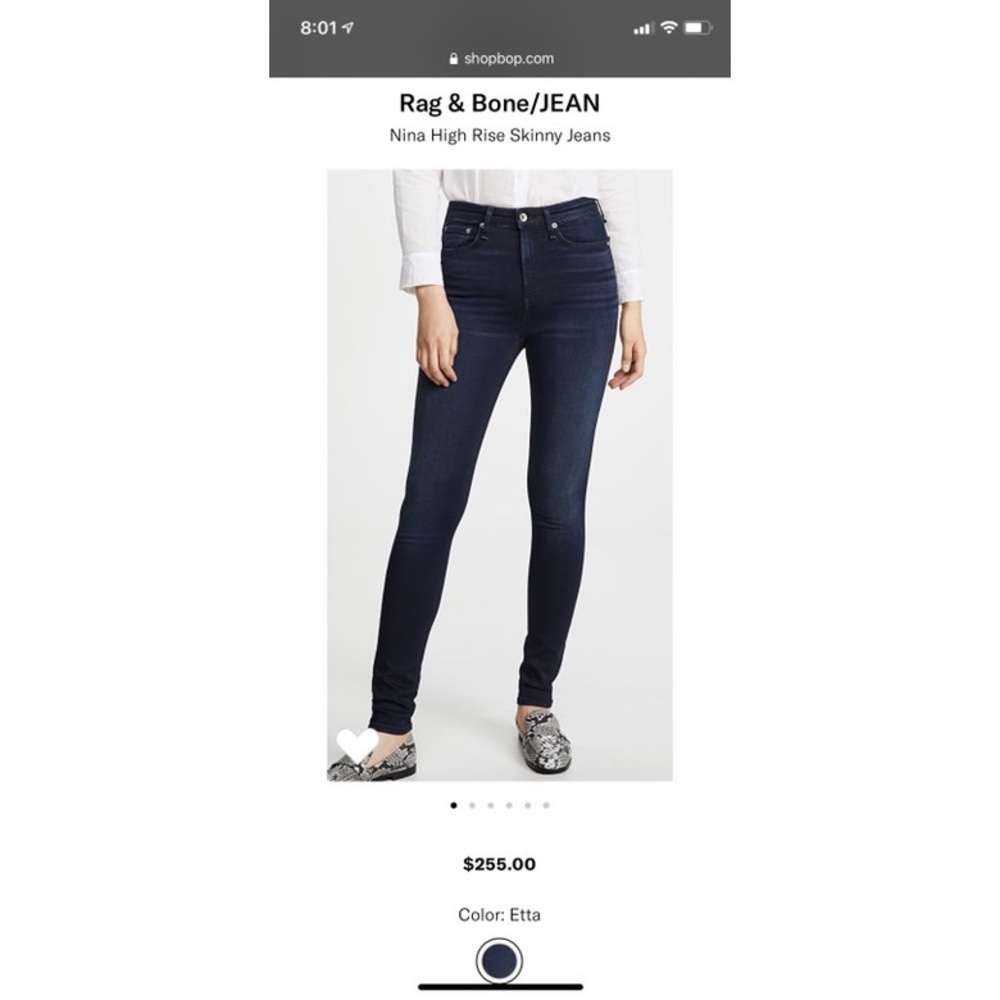 NWT Rag & Bone/Jean Nina High Rise Size 26 in Etta